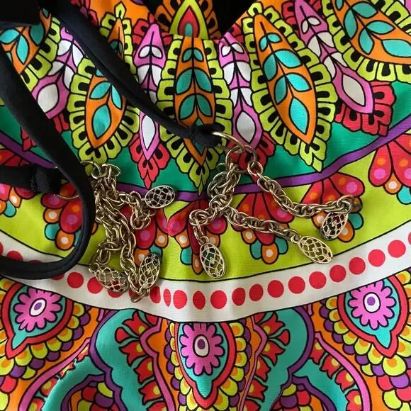 Trina Turk Moroccan Medallion Goddess High-Neck One Piece Swimsuit Bathing Suit One Pieces